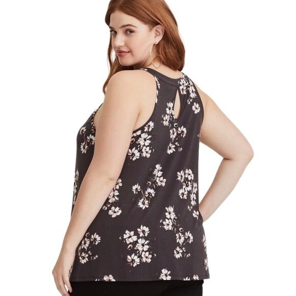 Torrid Studio Knit High Neck Tank Floral Paradise Print Plus Size - Picture 3 of 8